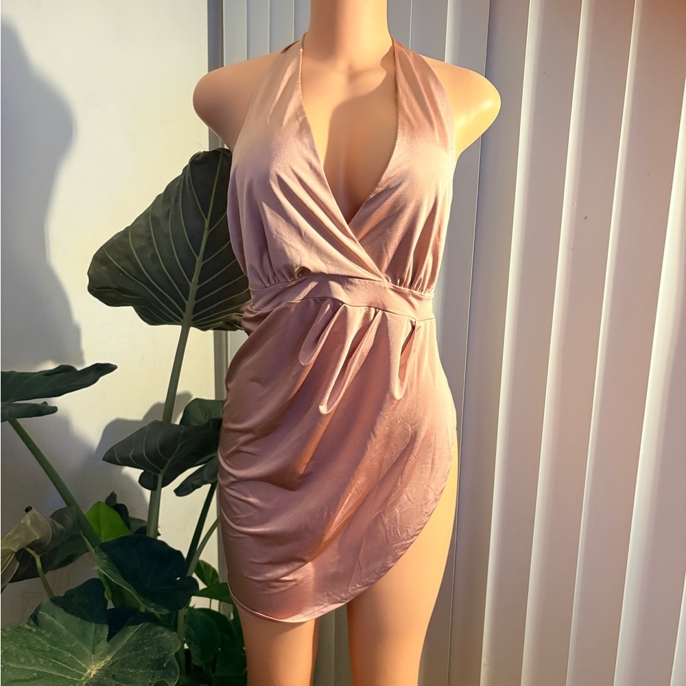 Elegant Halter Wrap Dress